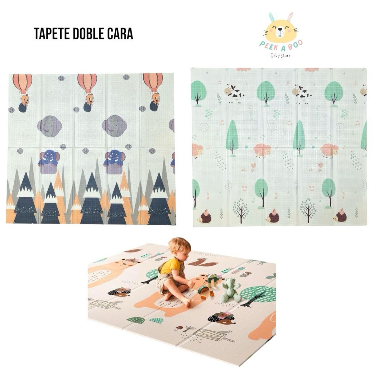 GENERICO - Tapete Para Bebé Plegable Doble Faz Grande De 2M X 180M