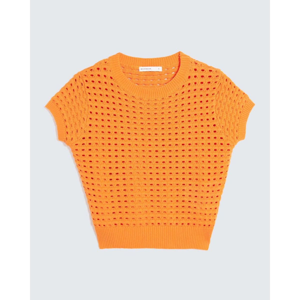 SEVEN SEVEN - Camiseta Tejido Desagujado  Para Mujer Naranja Seven Seven
