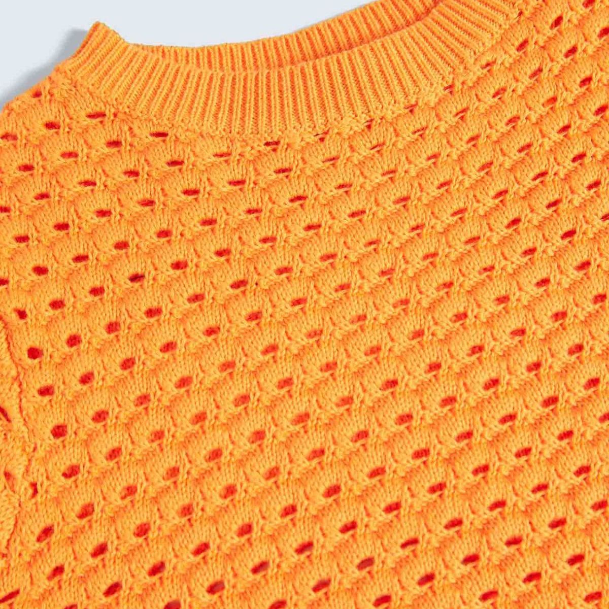 SEVEN SEVEN - Camiseta Tejido Desagujado  Para Mujer Naranja Seven Seven
