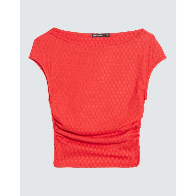 SEVEN SEVEN - Camiseta Para Mujer Manga Corta Cuello Redondo Color Rojo Marca Seven Seven #28096301