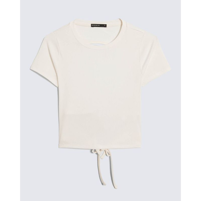 SEVEN SEVEN - Camiseta Para Mujer Manga Corta Cuello Redondo Color Crudo Marca Seven Seven #28096304