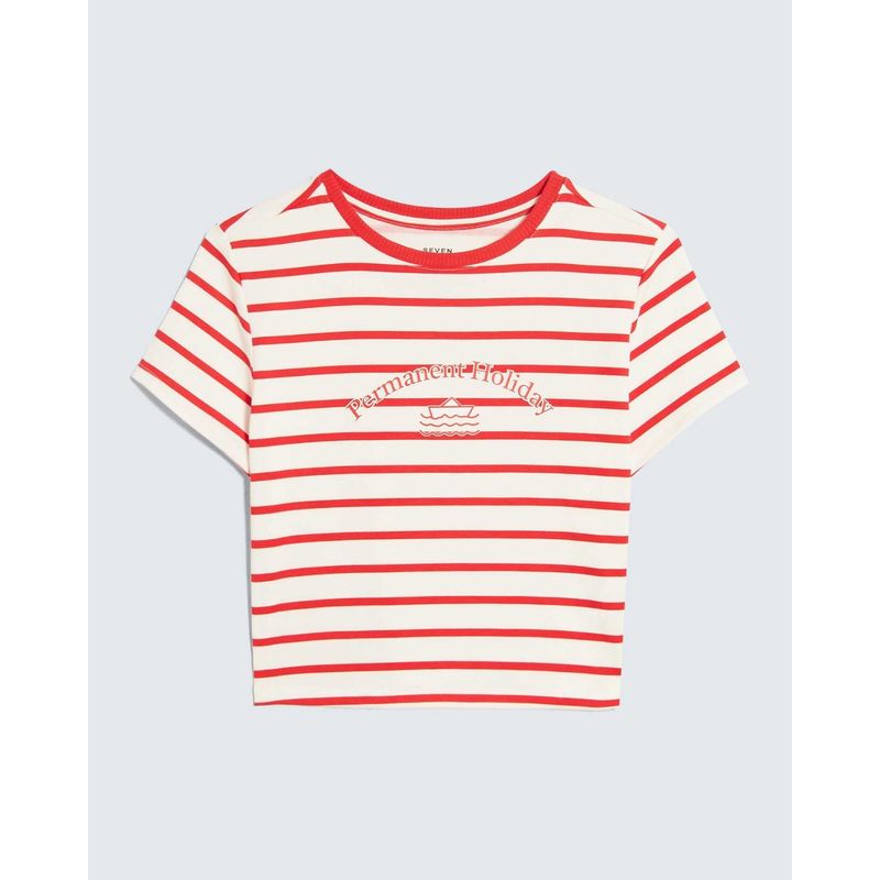 SEVEN SEVEN - Camiseta Para Mujer Manga Corta Cuello Redondo Color Rojo Marca Seven Seven #28096291