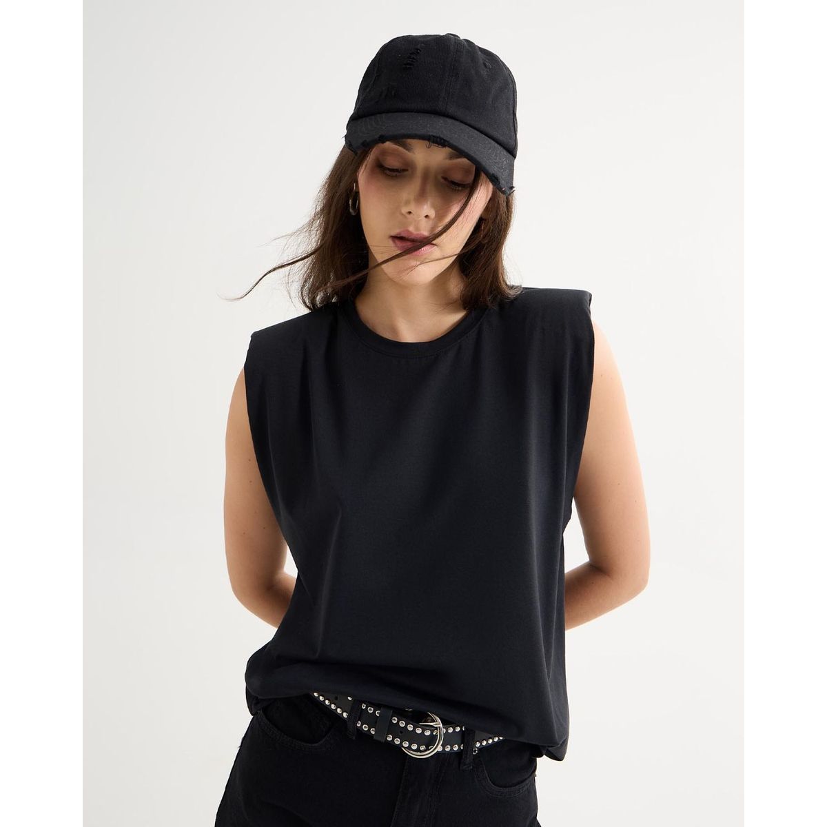 SEVEN SEVEN - Camiseta De Mujer  Color Negro Marca Seven Seven #28096302