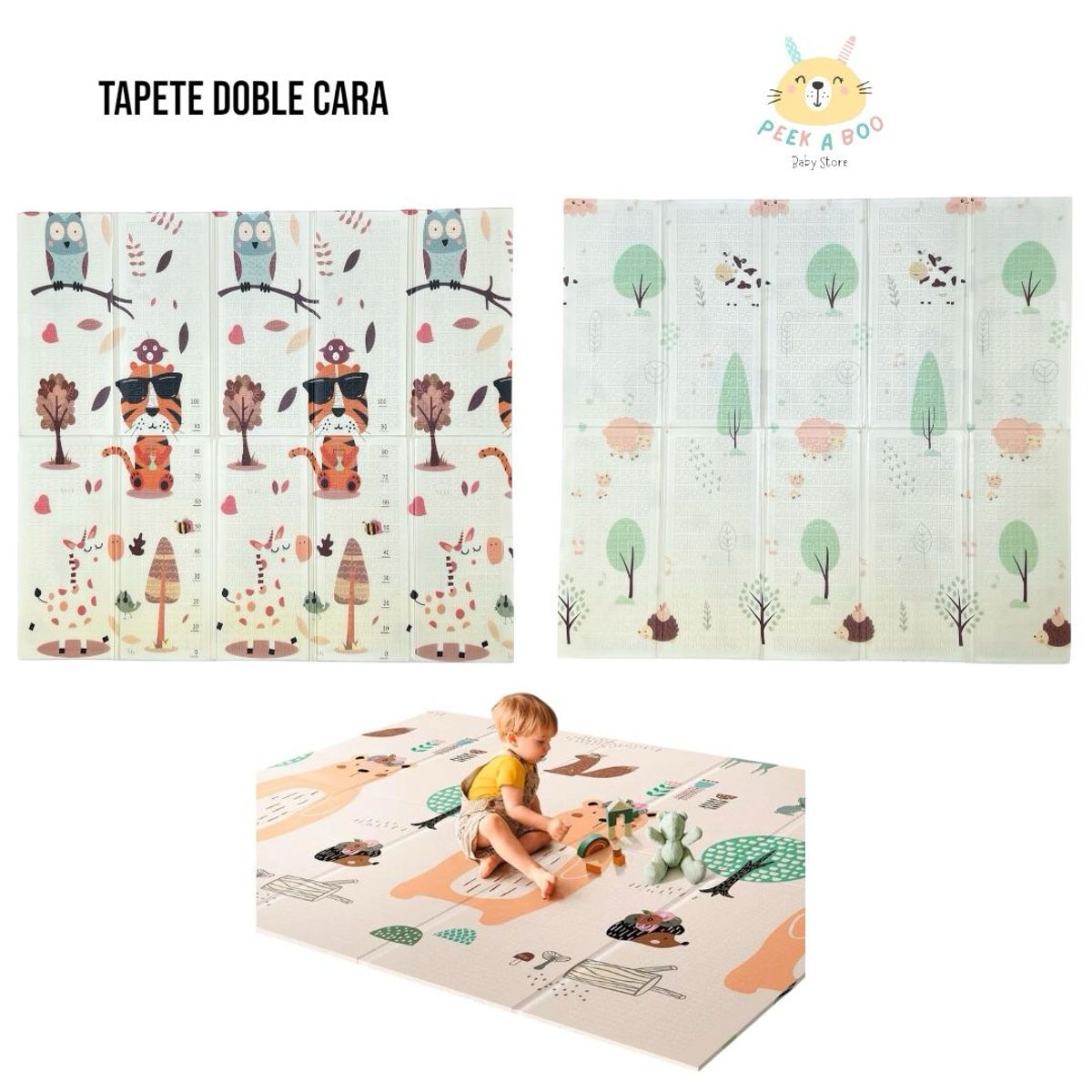 GENERICO - Tapete Para Bebé Plegable Doble Faz Grande De 2M X 180M