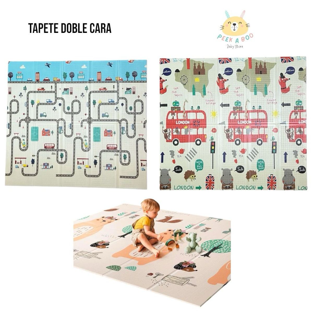 GENERICO - Tapete Para Bebé Plegable Doble Faz Grande De 2M X 180M