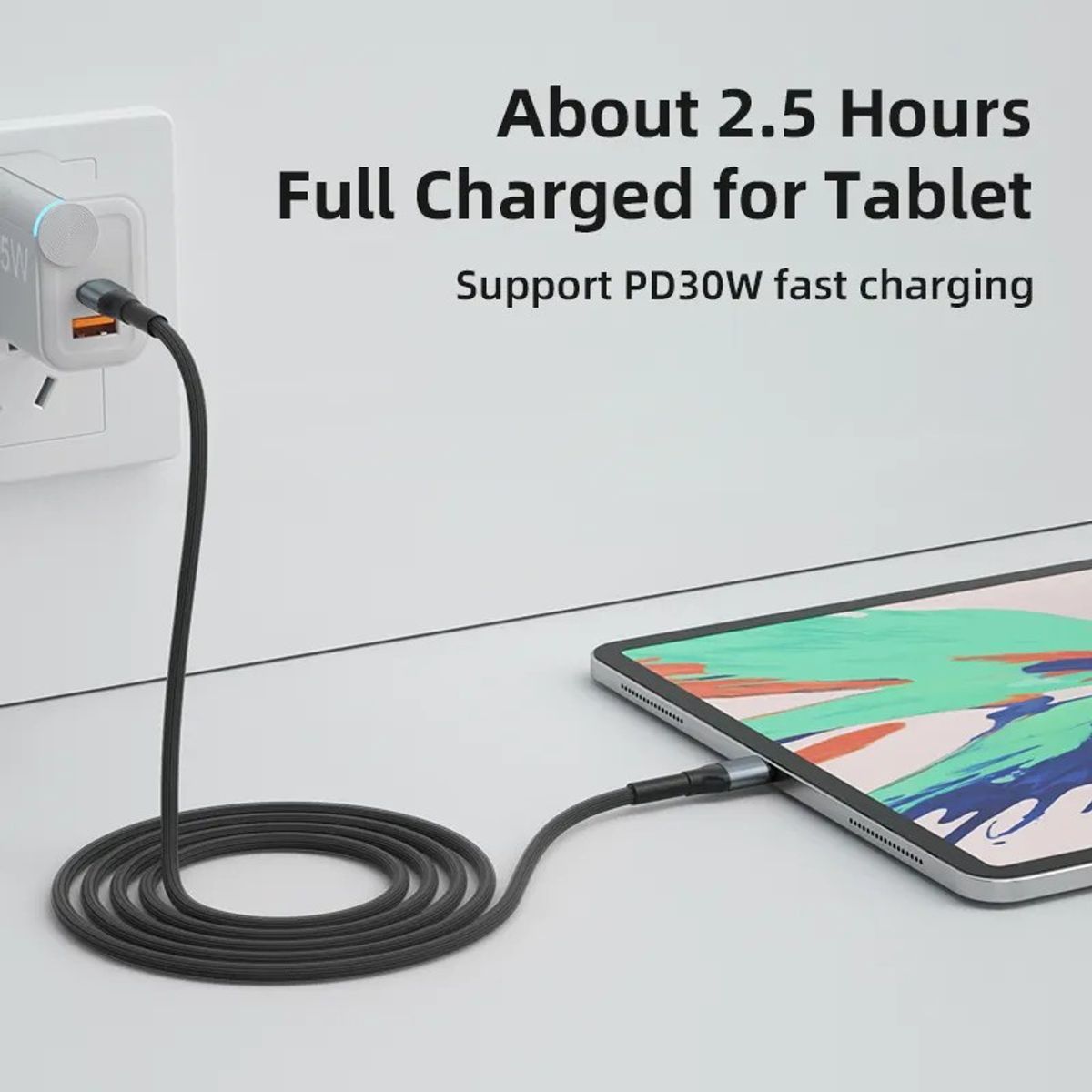 GENERICO - Cable Cargador Tipo C A Tipo C De 2 Metros 60w Carga Rápida