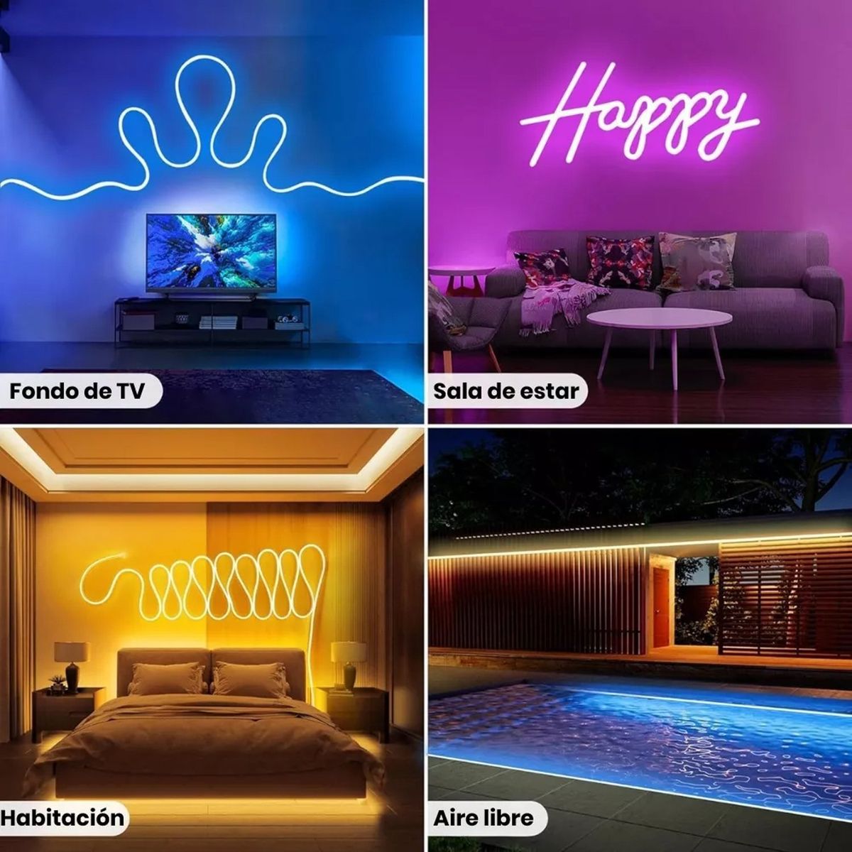 ONE PIXEL - Tira Luz Led Neon 10 Metros Rítmica Alexa Google Luz Rgb