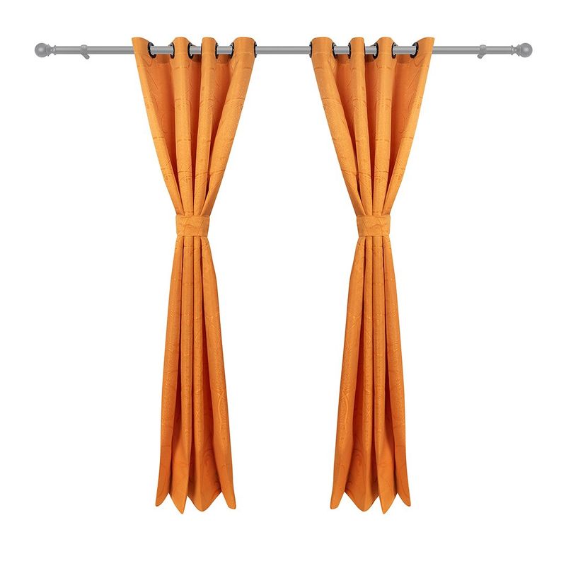 ADVANCE - Pack x2 Cortina de Aros Mostaza En Jacquard 280 cms x 210 cms
