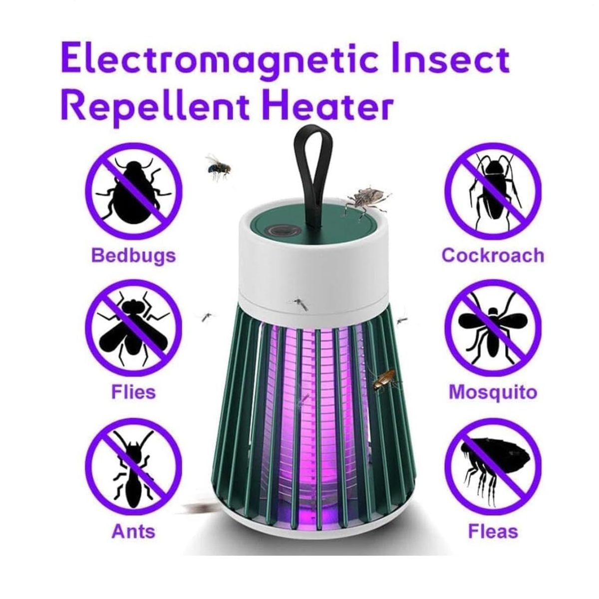 GENERAL - Lampara Mata Mosquitos Cepillo Limpieza USB Portatil Verde