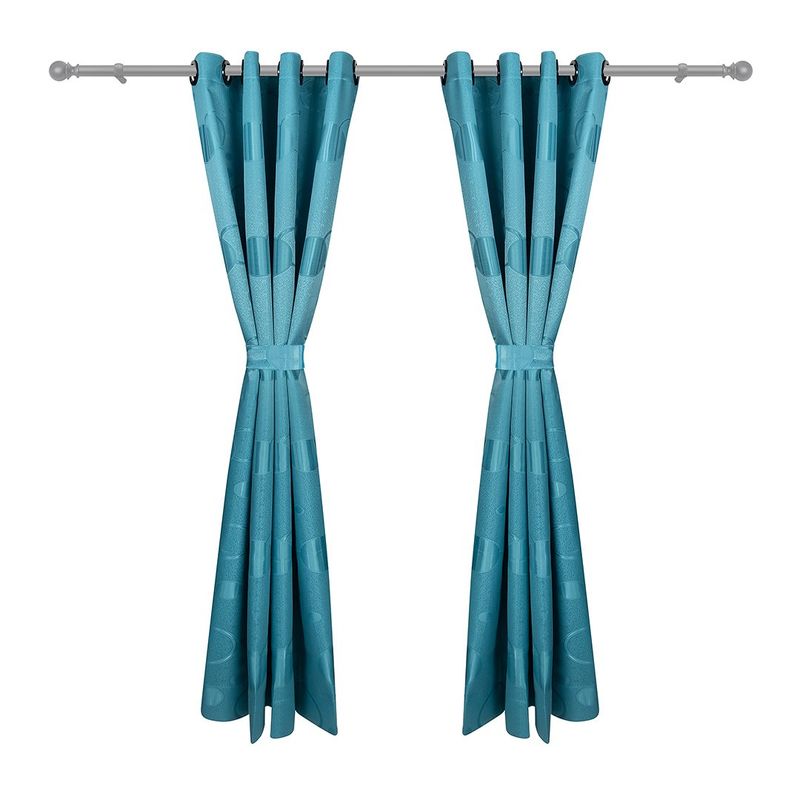 ADVANCE - Pack x2 Cortina de Aros Aguamarina En Jacquard 280 cms x 210 cms