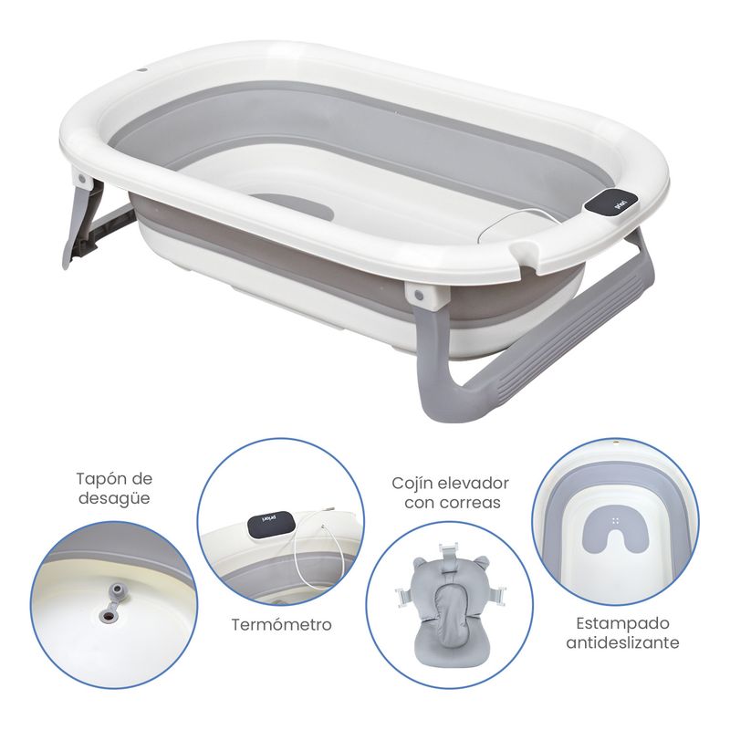 PRIORI - Bañera Bebe Plegable Portátil Lee Priori Gris