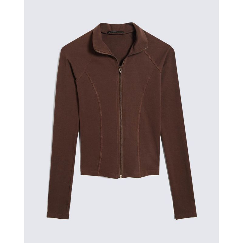 SEVEN SEVEN - Buzo Para Mujer Zipper Color Cafe Oscuro Marca Seven Seven #28060457