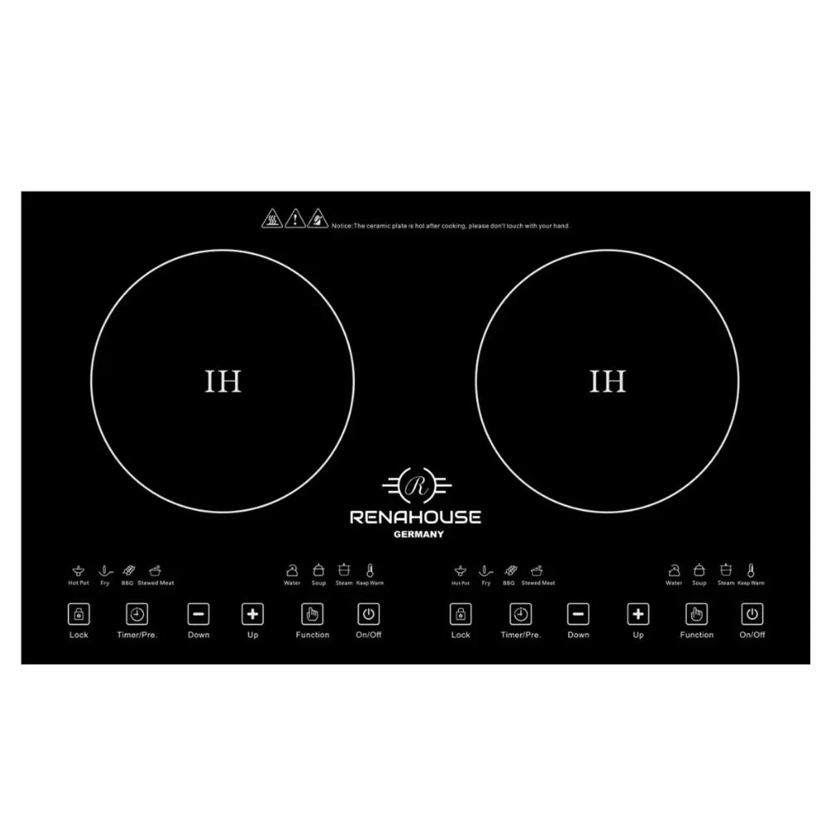RENAHOUSE - Estufa Inducción Renahouse Germany 2000w De 2 Puestos