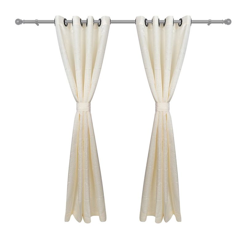 ADVANCE - Pack x2 Cortina de Aros Crema En Jacquard 280 cms x 210 cms