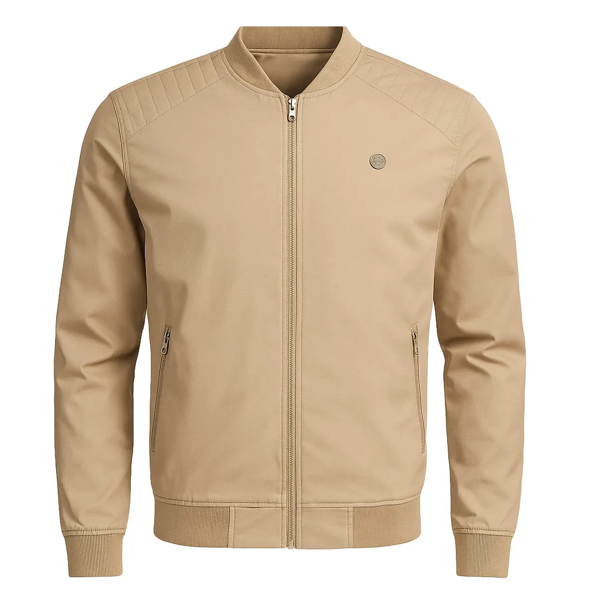 MODA EN CIRCUITO - Chaqueta Beisbolera en Dril Beige para Hombre