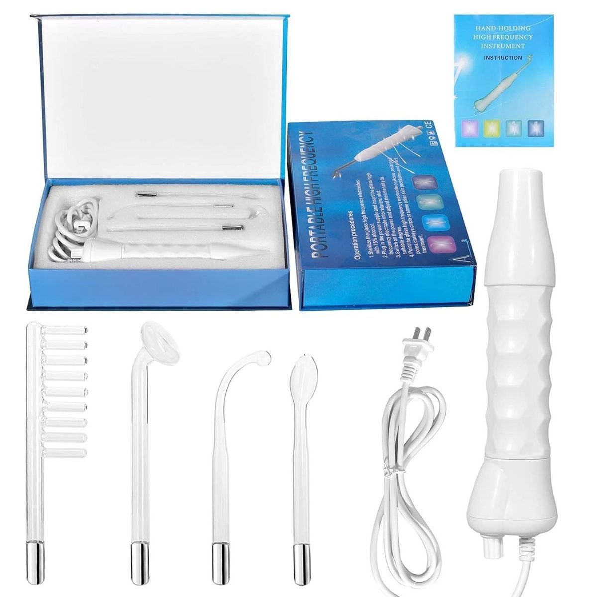 GENERICO - Alta Frecuencia Facial Portátil Profesional Kit Estético Antiacné Rejuvenecimiento Piel