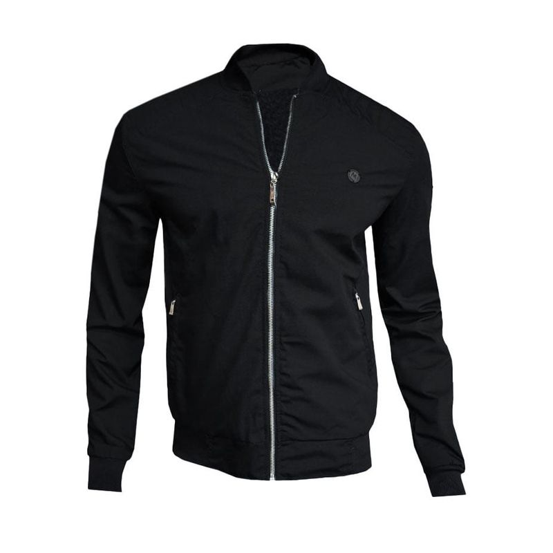 MODA EN CIRCUITO - Chaqueta Beisbolera en Dril Negra para Hombre