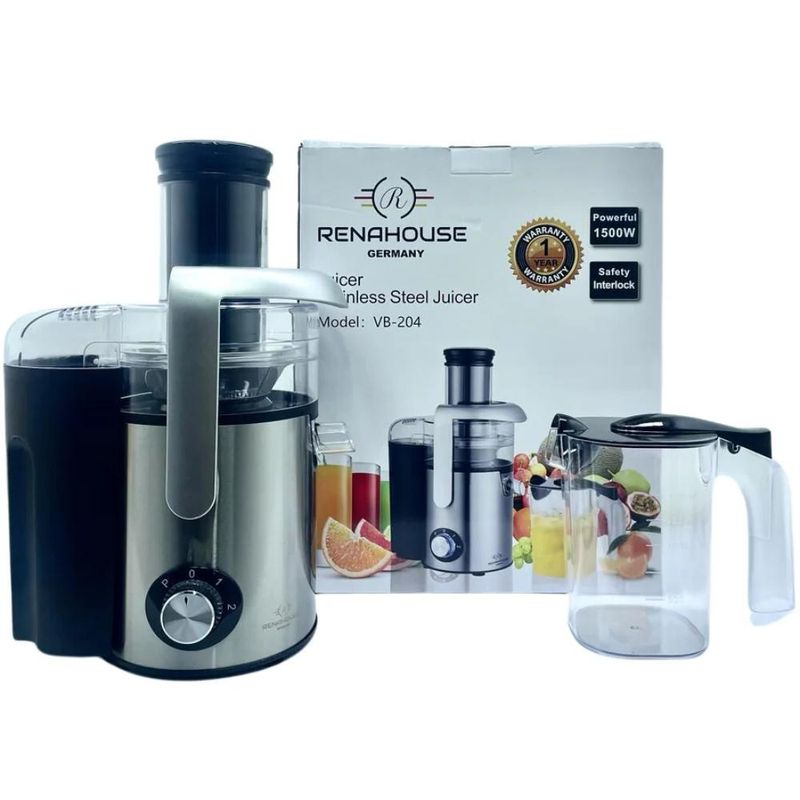 GENERICO - Power Juicer 1000w Extractor De Jugos Renahouse + Recetario