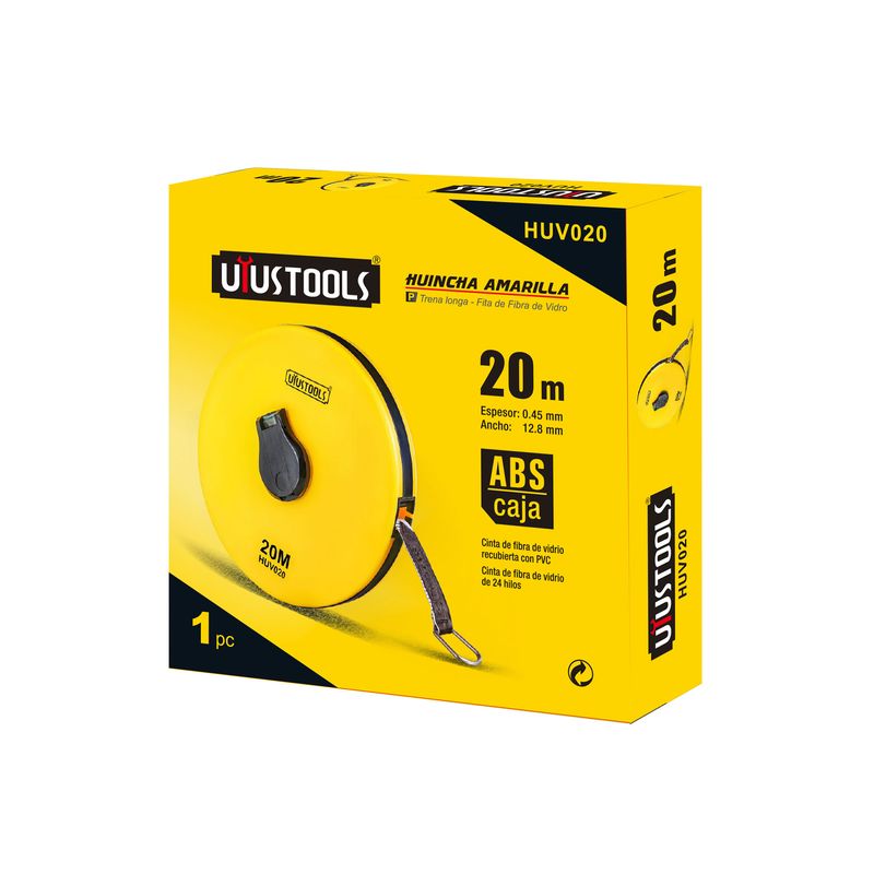 UYUSTOOLS - Cinta Métrica Decámetro 20 Metros Uyustools Fibra De Vidrio