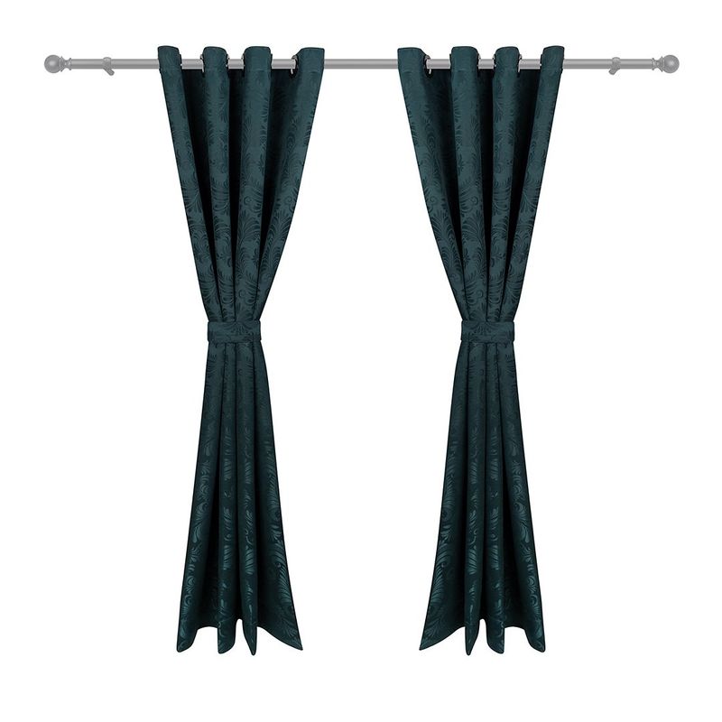 ADVANCE - Pack x2 Cortina de Aros Verde oscura En Jacquard 280 cms x 210 cms