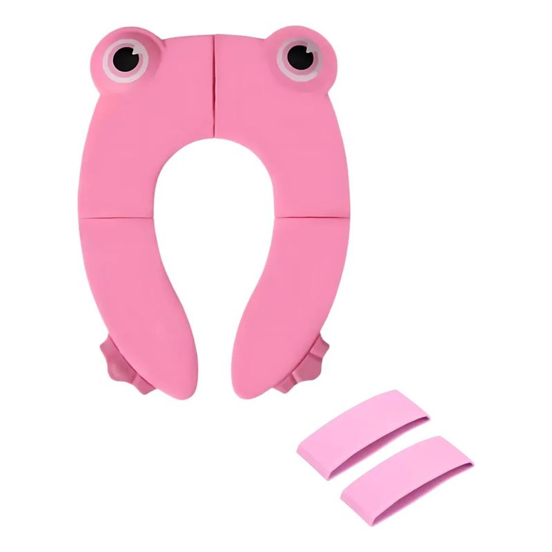 GENERICO - reductor de baño portatil plegable sapito rosa
