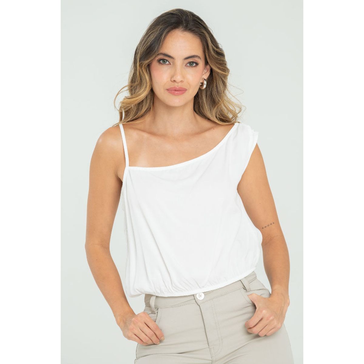 RAGGED - Blusa ozmillen Blanco crudo Ragged.