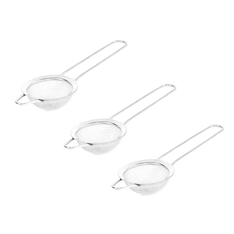 GENERICO - Set de 3 Coladores de 6 cm Aluminio