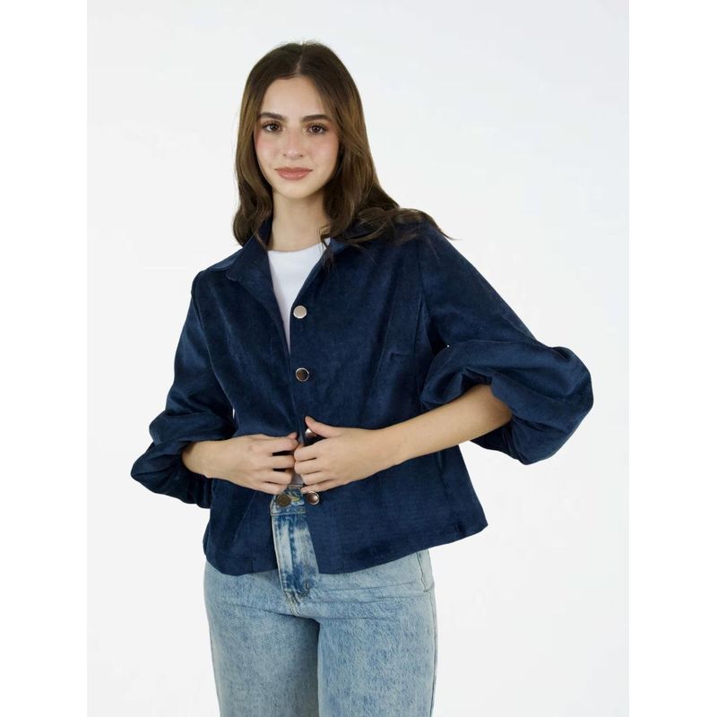 MOLGOA - Chaqueta Manga Globo Tela Acanalada - The Puff