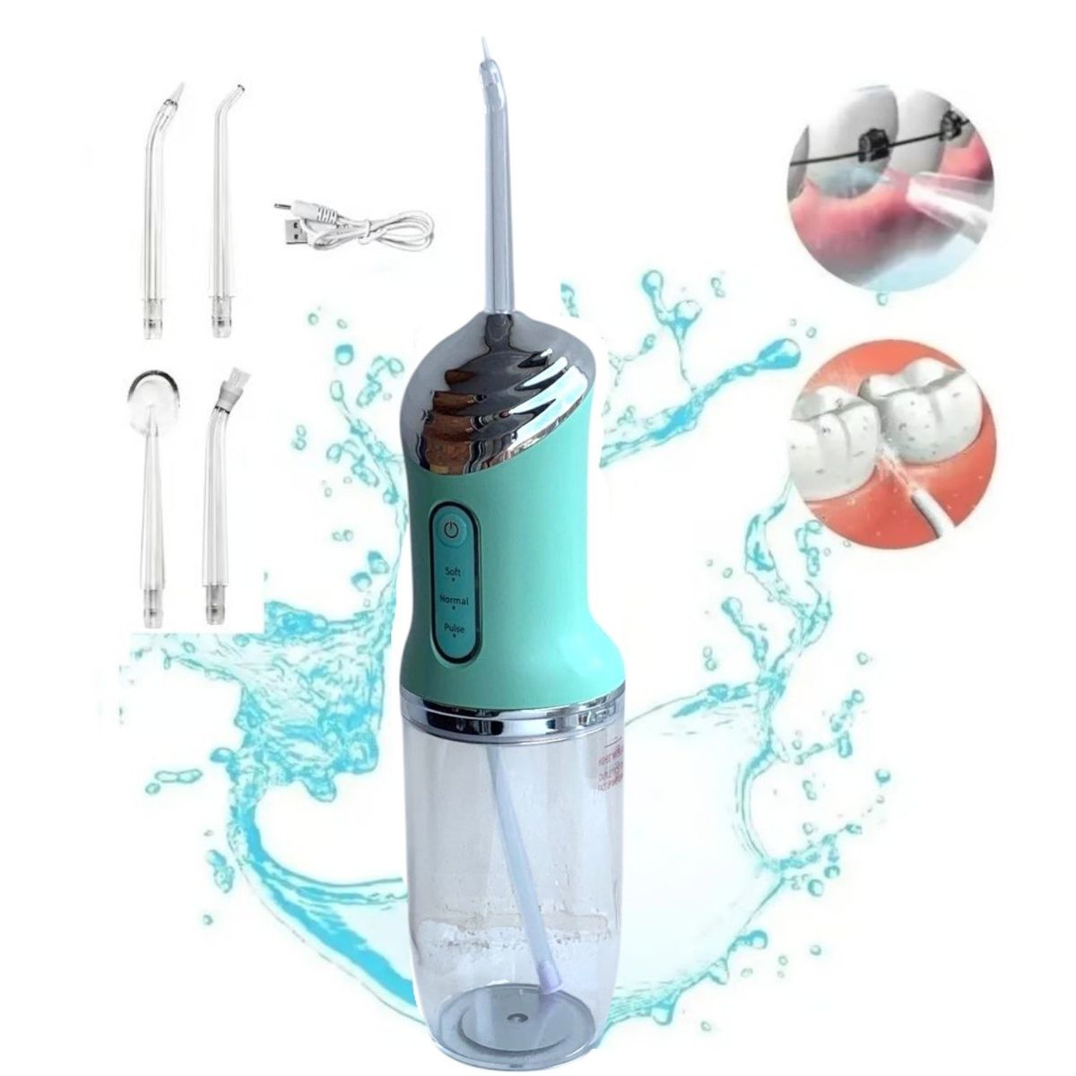 GENERICO - Irrigador Dental Portatil Limpieza Profunda Dientes y Encias