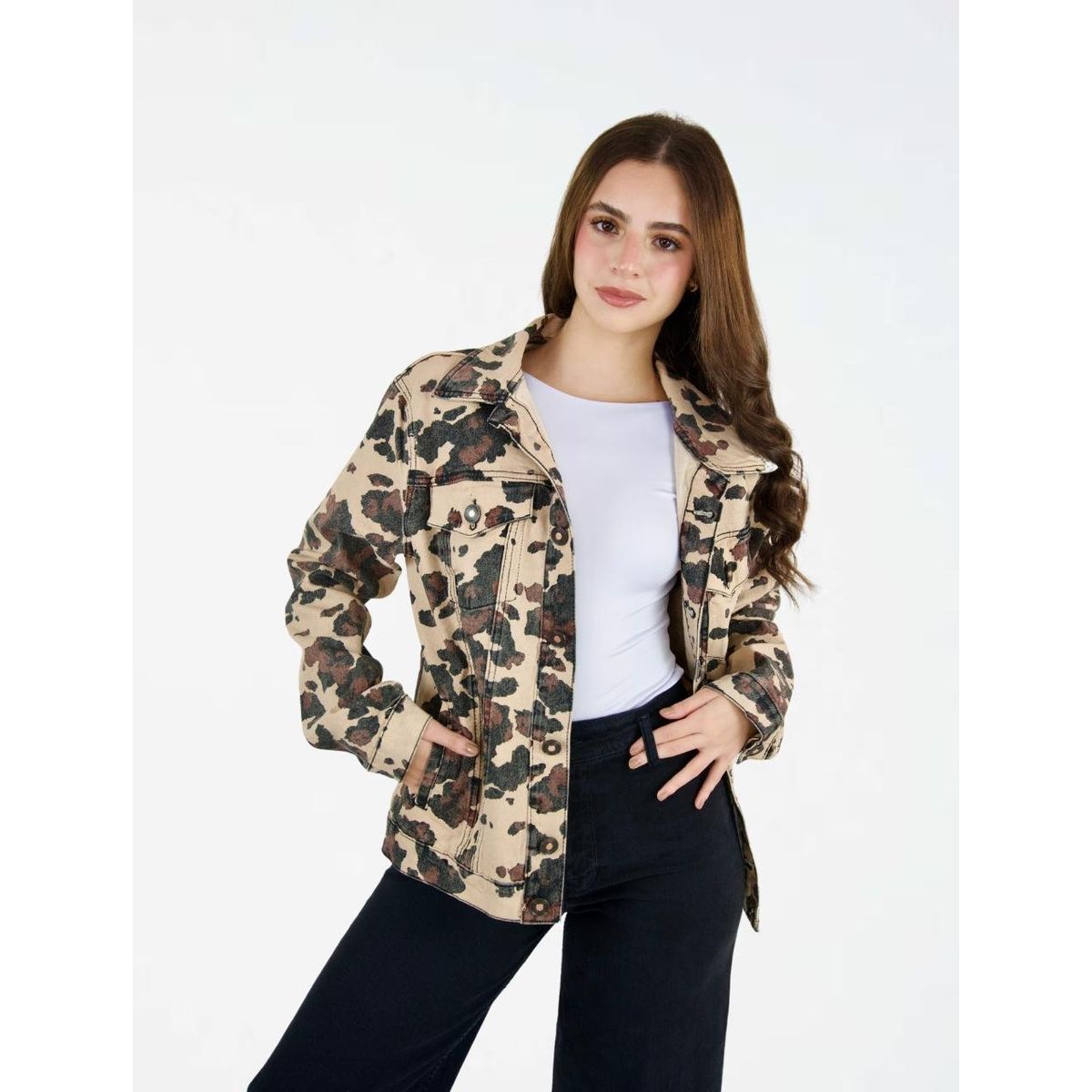 MOLGOA - Chaqueta Para Mujer Oversized Estampado Vaca - The Milan