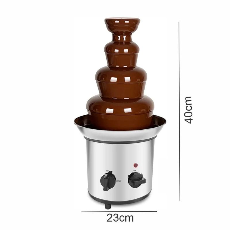 GENERICO - Fuente De Fondue De Chocolate En Acero Inoxidable 4 Niveles