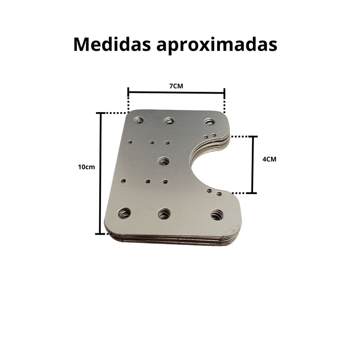 GENERICO - Placa Platina Reparación Puerta Bisagra Pack X4unds +tornil