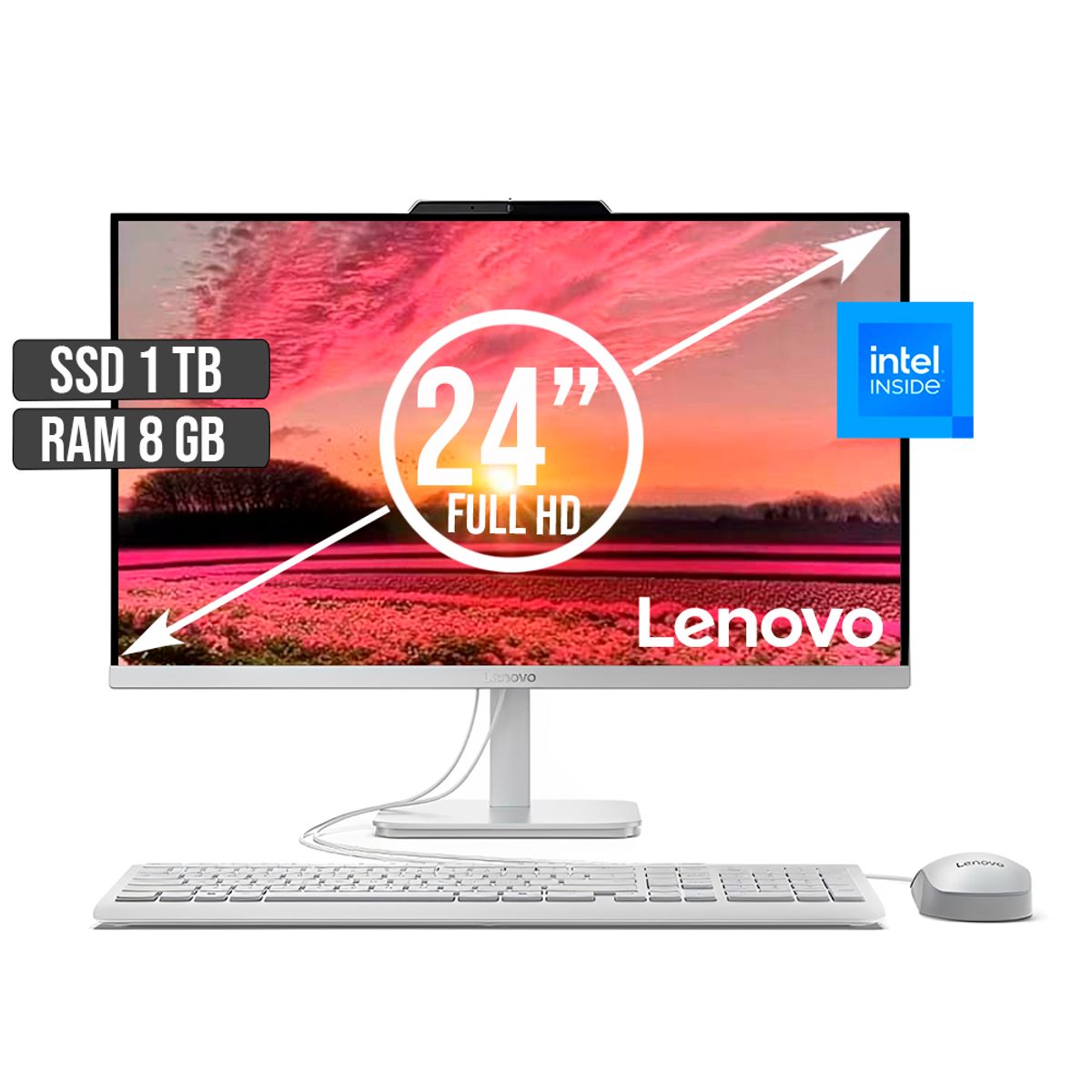 LENOVO - TODO EN UNO LENOVO INTEL DUAL CORE SSD 1TB RAM 8GB LED 24 FULL HD
