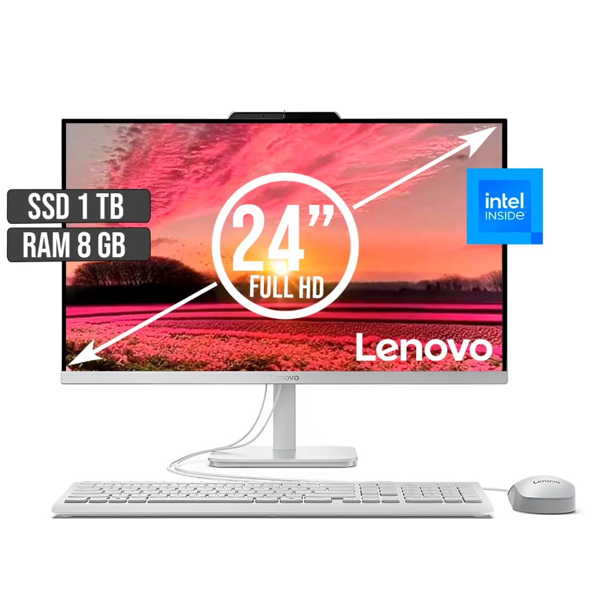 LENOVO - TODO EN UNO LENOVO INTEL DUAL CORE SSD 1TB RAM 8GB LED 24 FULL HD