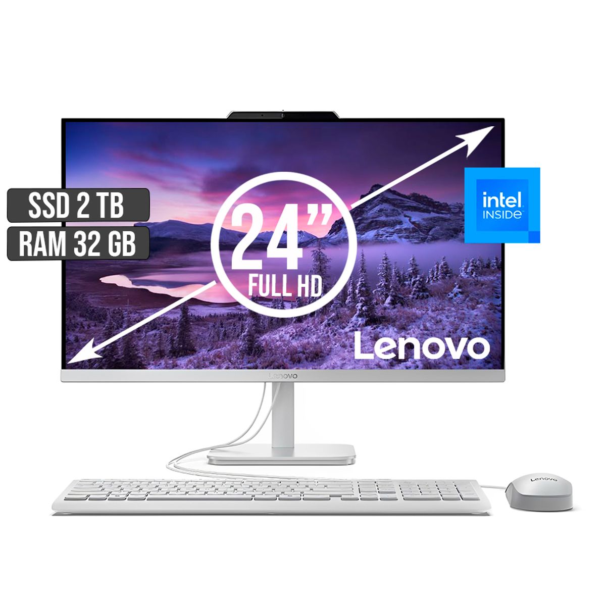 LENOVO - TODO EN UNO LENOVO INTEL DUAL CORE SSD 2TB RAM 32GB LED 24 FULL HD