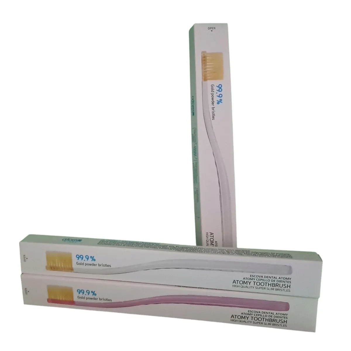 GENERICO - Cepillo Dental Ultra Suave Con Nano Oro Atomy Pack 3 UNDS