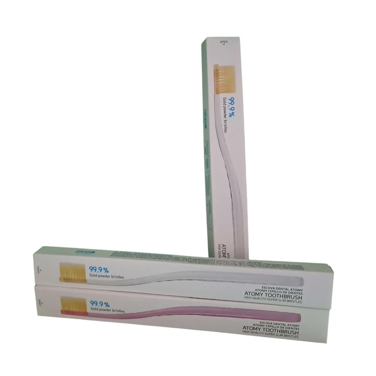 GENERICO - Cepillo Dental Ultra Suave Con Nano Oro Atomy Pack 3 UNDS