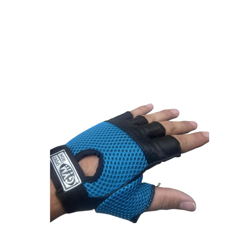 GENERICO - guantes gimnasio sin dedos color azul