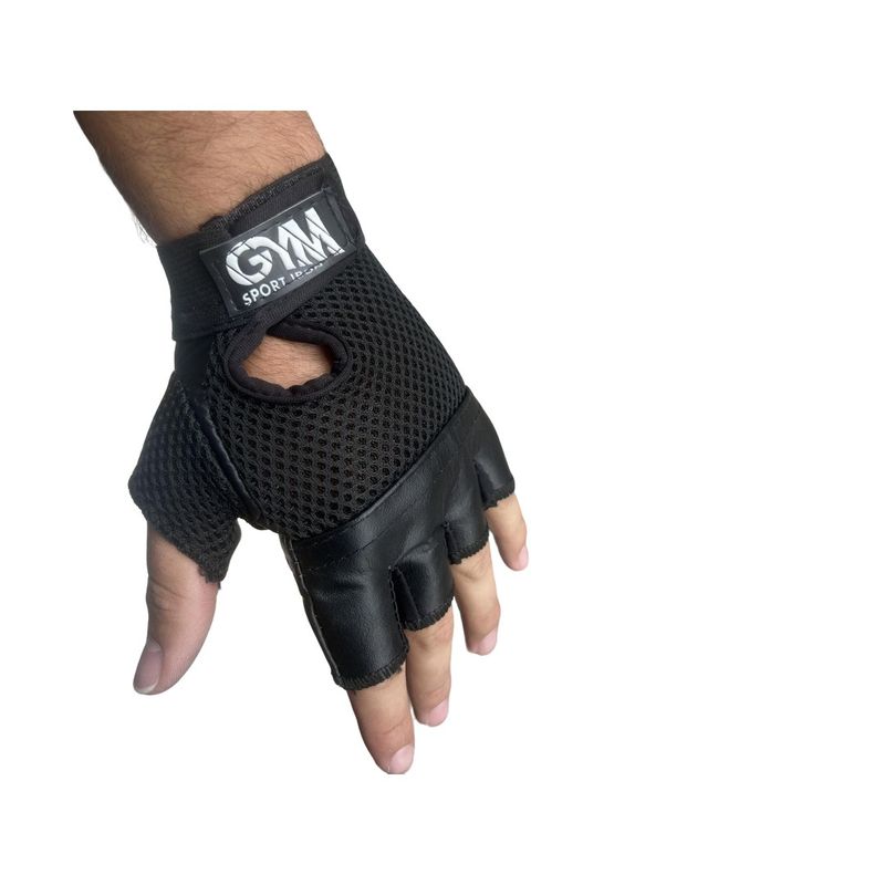 GENERICO - guantes gimnasio sin dedos color negro