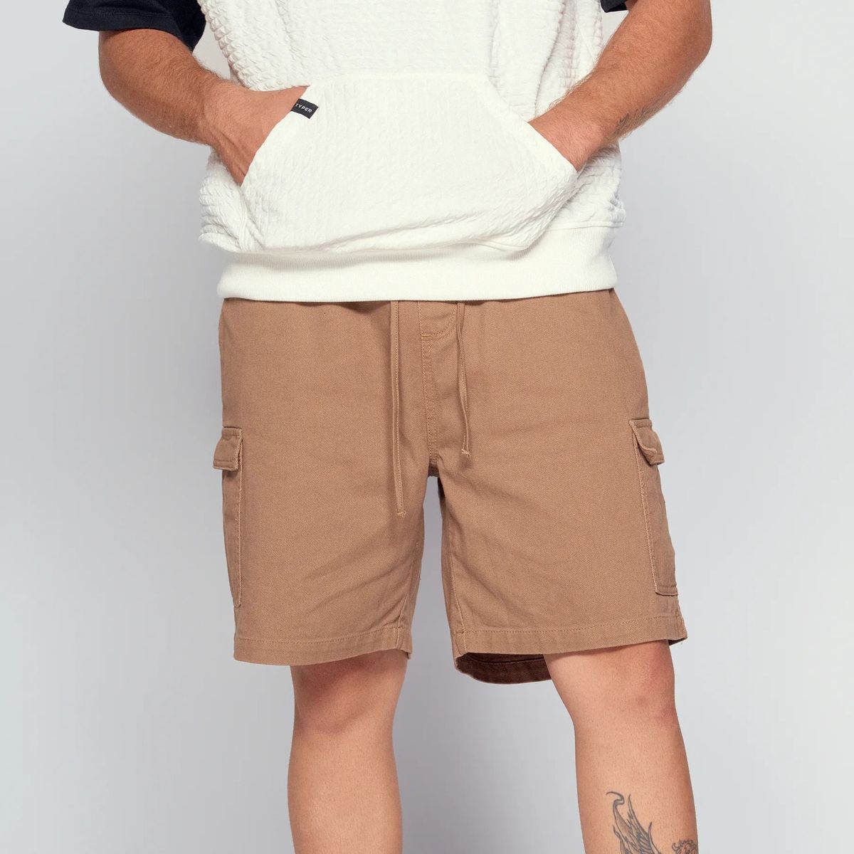 TYPER - Bermuda Baggy Cargo Encauchada Para Hombre Typer