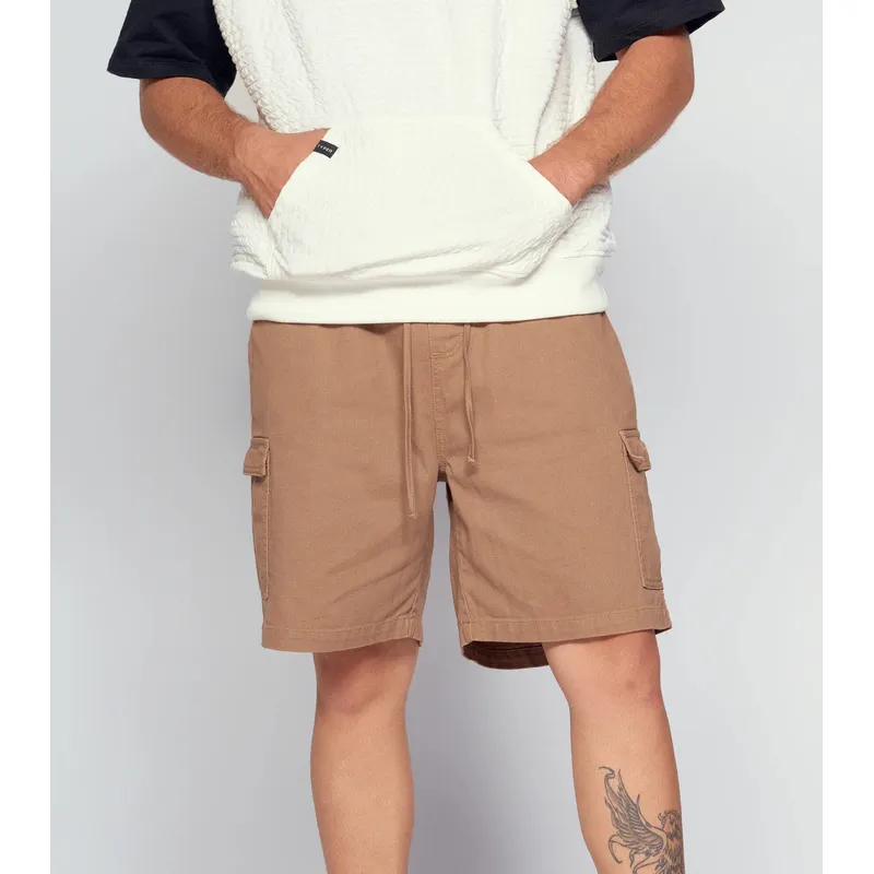 TYPER - Bermuda Baggy Cargo Encauchada Para Hombre Typer