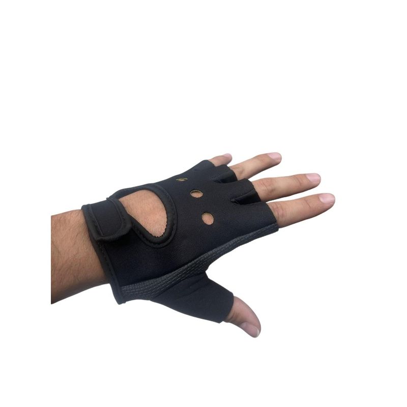 GENERICO - guantes gimnasio sin dedos color negro