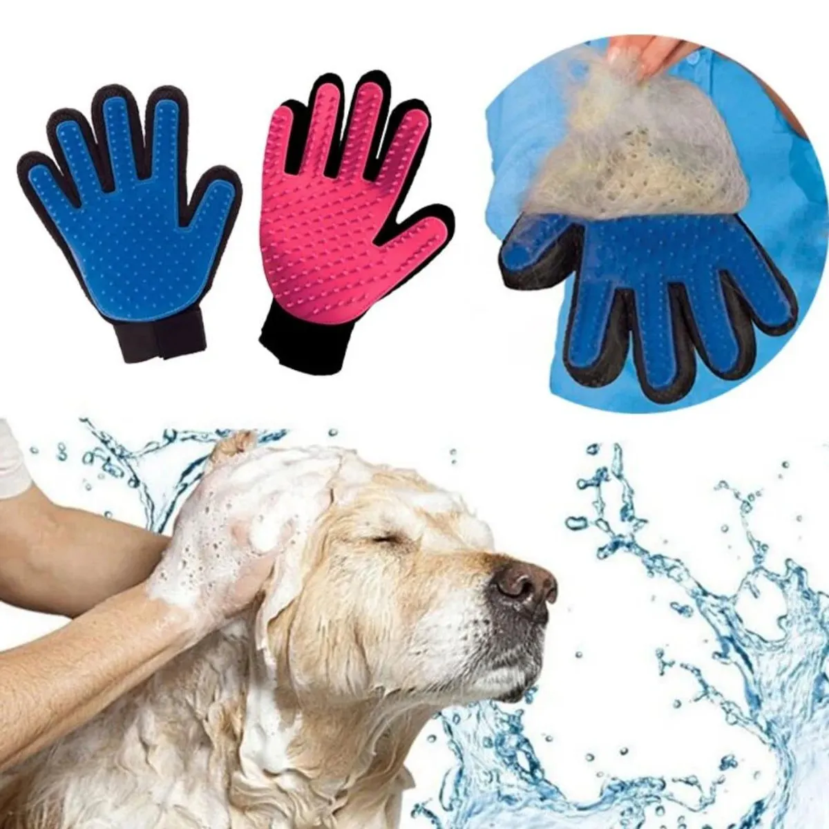 GENERICO - Guante Quita Pelo Masajeador Silicona Perros Gatos