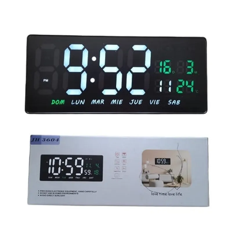 GENERICO - RELOJ DIGITAL PARA MESA O PARED REF JH3604 COLOR BLANCO