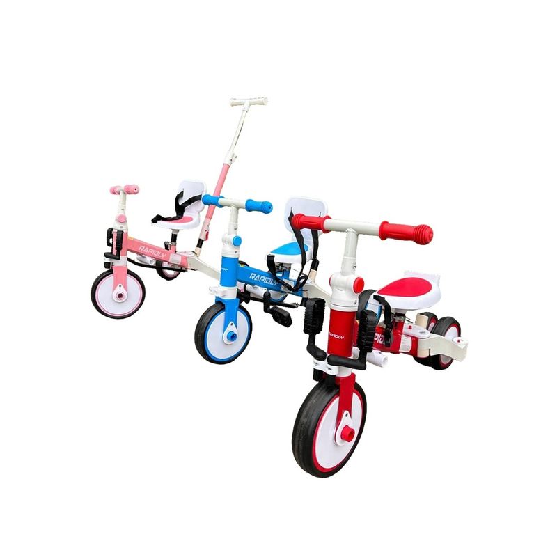 GENERICO - Triciclo paseador, bicicicleta bebes Impulso 5 en 1 Azul