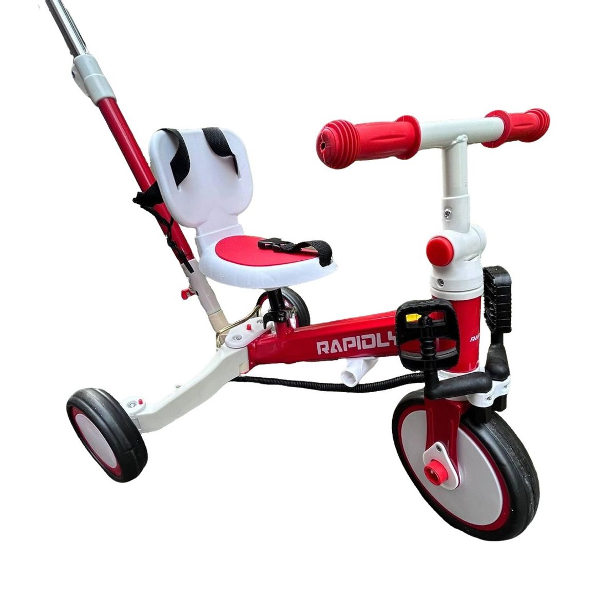 GENERICO - Triciclo paseador, bicicicleta bebes Impulso 5 en 1 Rojo