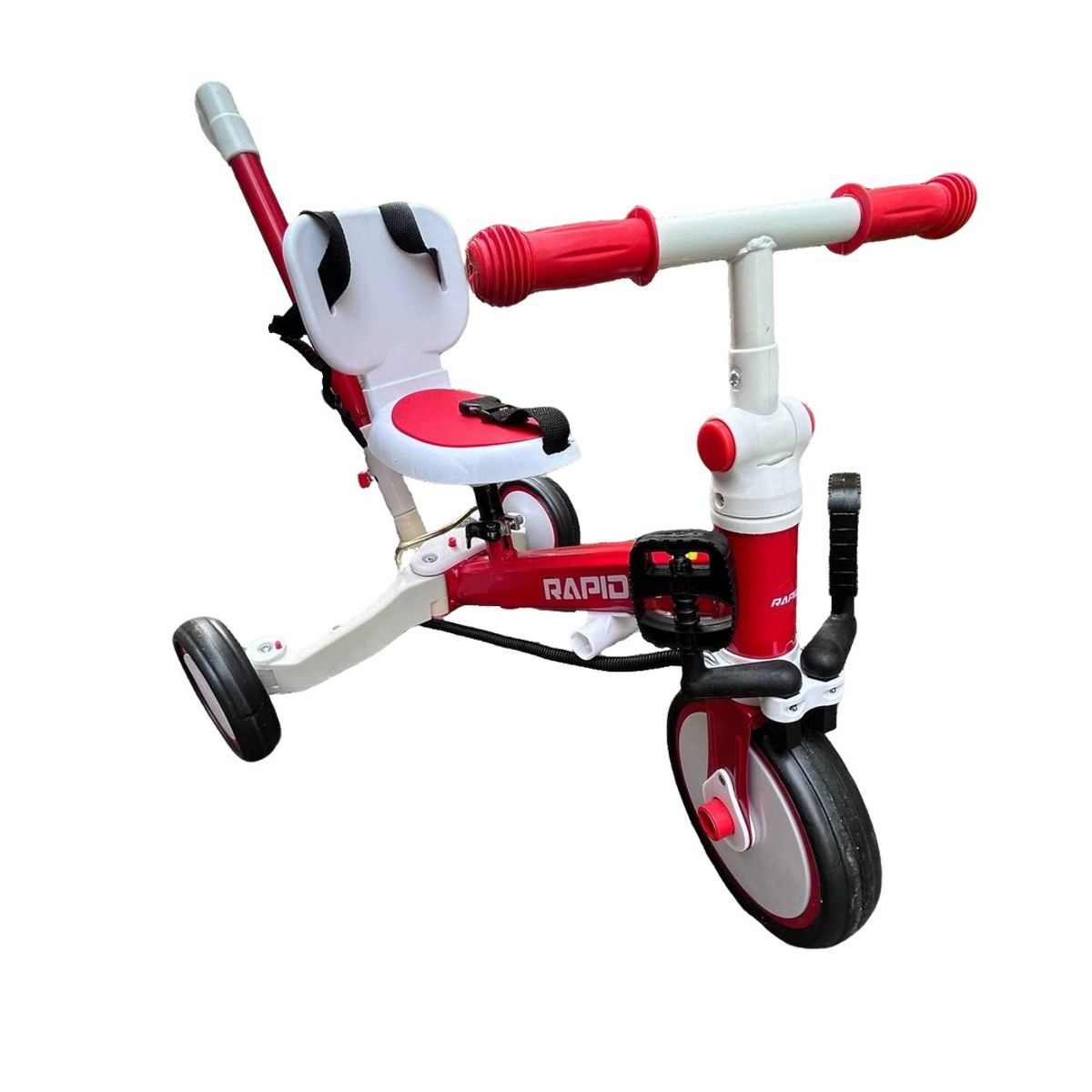GENERICO - Triciclo paseador, bicicicleta bebes Impulso 5 en 1 Rojo