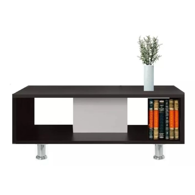 GENERICO - Mesa Auxiliar Sujeta Libros Mesa De Centro Color Wengue y Blanco