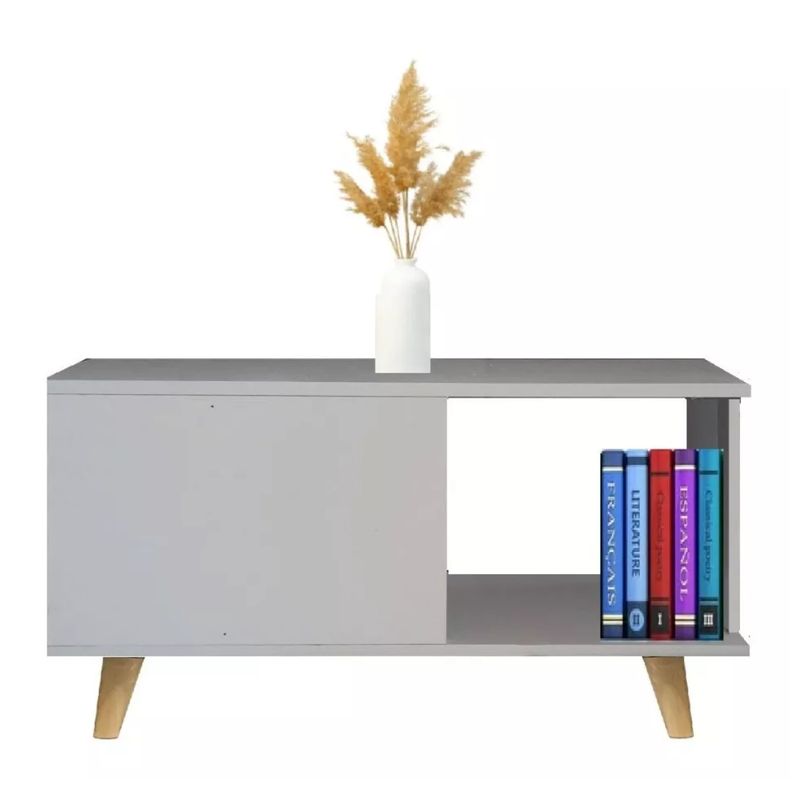 GENERICO - Mesa Auxiliar Mueble Para Sala Sujetalibros Mueble Color Blanco