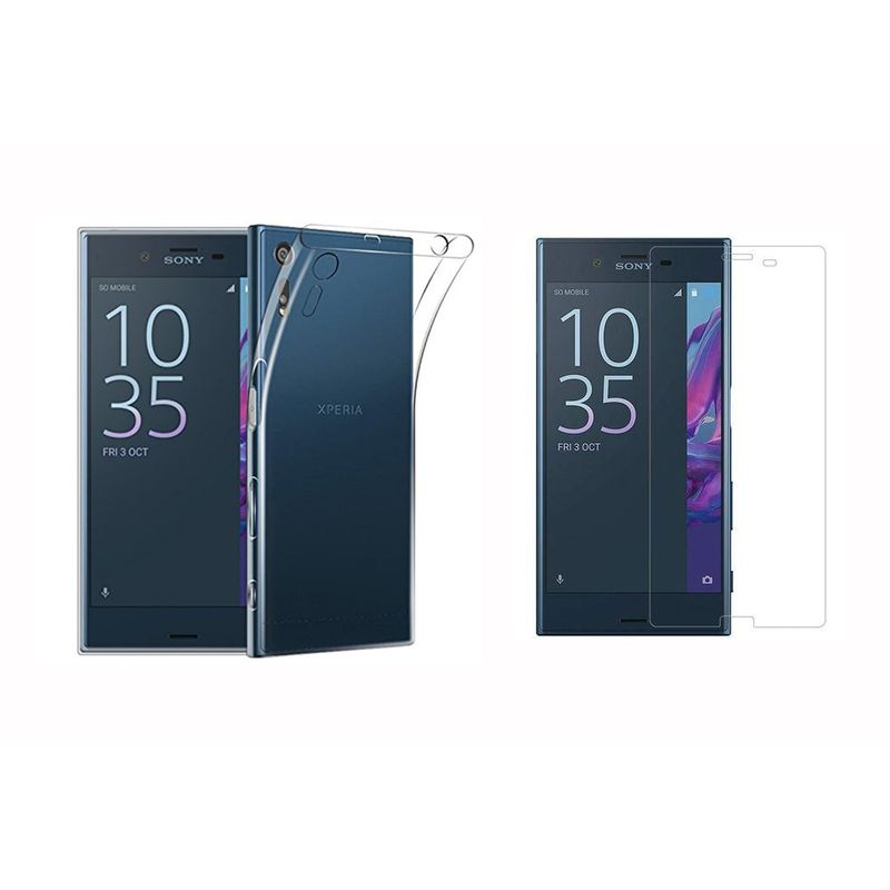 GENERICO - Funda Goma Transparente + Vidrio Templado P/ Sony Xperia XZ  Xperia XZS